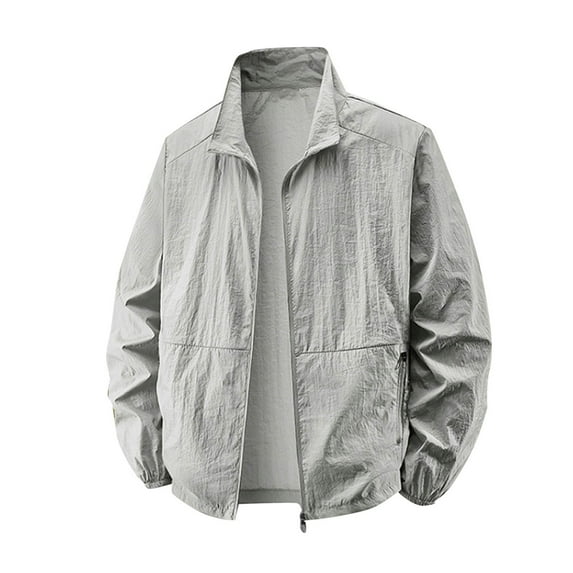 Quick Dry Men's UV Shirt UPF 50+ Sun Protective Zip Up Lightweight Jackets Fishing Tops Long Sleeve Summer Wear