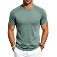 thumbnail image 1 of Quick Dry Mens Workout Shirts Short Sleeve Athletic Gym Tee Breathable Exercise Training Running Sports Active Fitness Top Light Green 2XL, 1 of 7