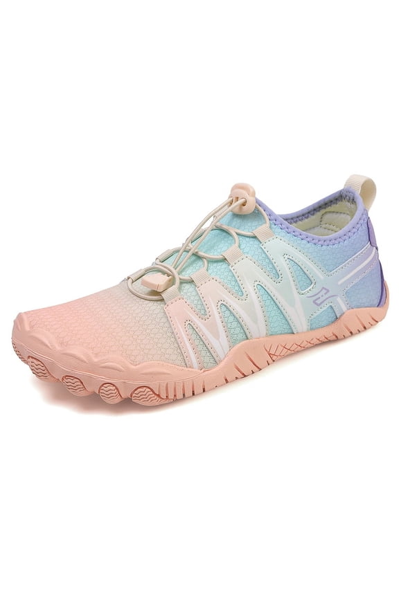 Quick Dry Mesh Water Shoes with Elastic Drawstring & Wavy Tread Thin Sole