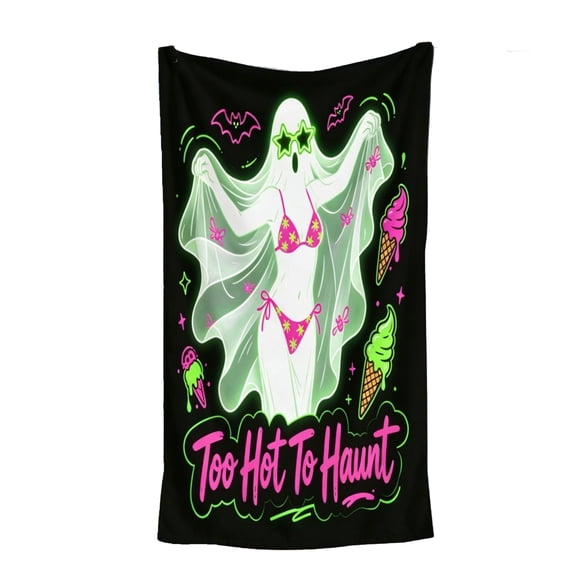 Quick Dry Microfiber Beach Towel Sand Free Pool Towel Spooky Halloween Too Hot To Haunt Bath Blankets for Swim Camping Cruise Essentials