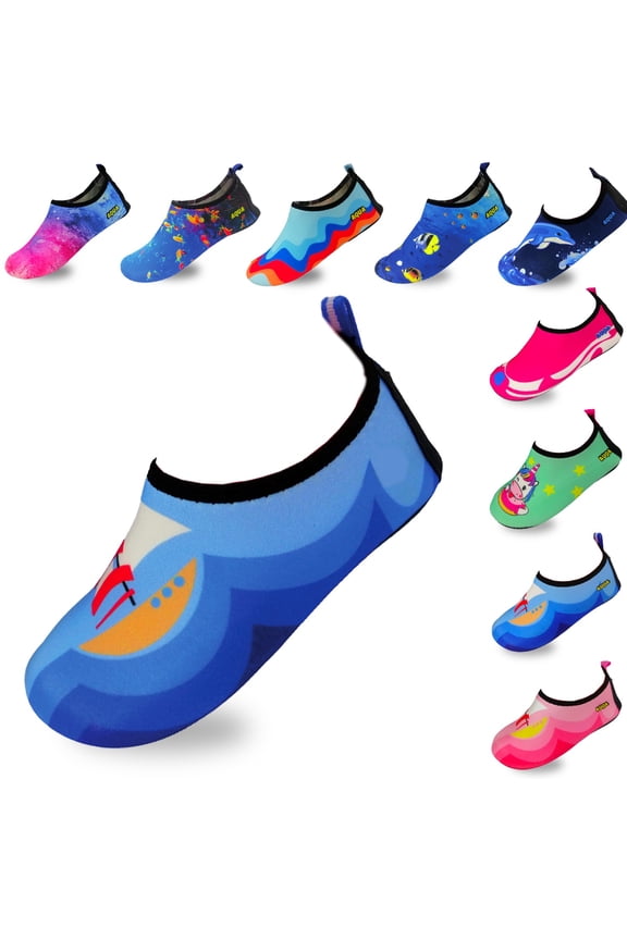 Quick-Dry, Non-Slip, Lightweight Water Shoes For Summer, Beach, Sea & Pool – For Boys, Girls, Babies, Toddlers & Little Kids, Sail Blue, Toddler 9-10