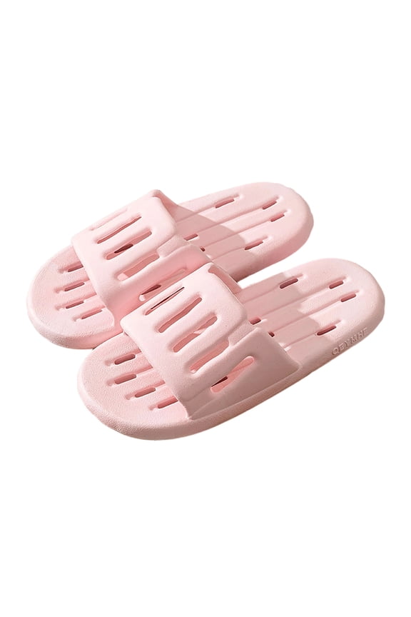 Quick-Dry Perforated Pool Slides for Women & Men - Soft Pink Shower Shoes - Lightweight PVC Slippers for Beach Bathroom,Size 40