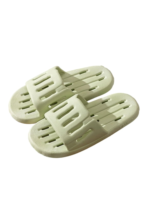 Quick-Dry Perforated Slides for Women & Men - Lightweight PVC Shower Pool Shoes - Non-Slip Slippers Green,Size 40