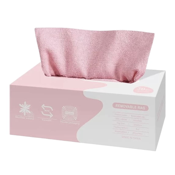 Quick-Dry Pull-Out Microfiber Cloths, Heavy-Duty Soft Absorbent Cleaning Towels, Multi-Use Durable Reusable Washable Home & Kitchen Wipes, Easy Storage, 20Pcs, Easy to Use & Clean(Pink,7.8x7.8")