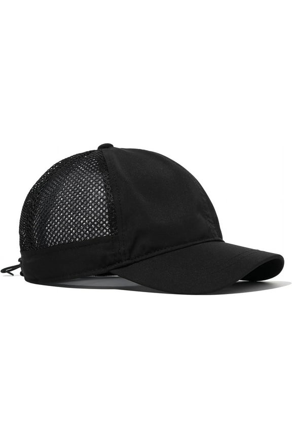 Quick Dry Short Bill Baseball Cap Breathable Mesh Back Hat Lightweight Cooling Sports Cap Soft Top Trucker Hat