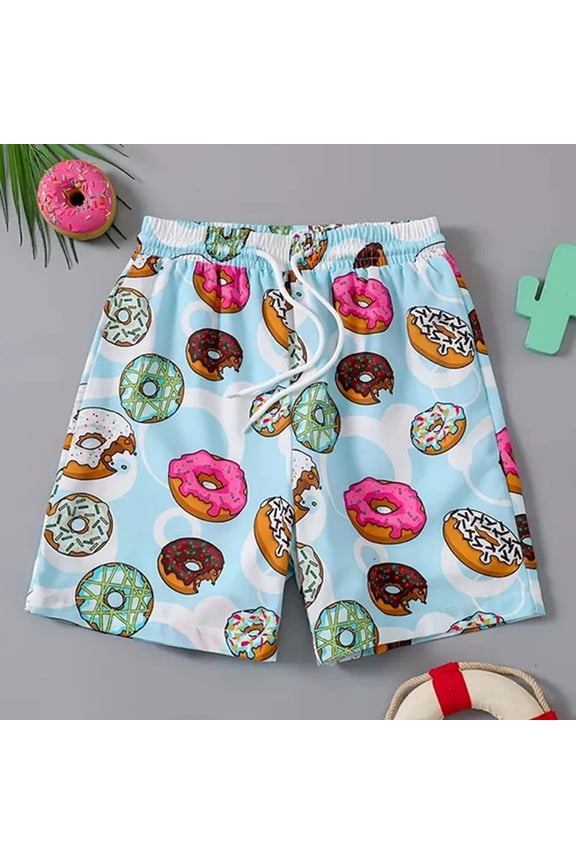 Quick Dry Shorts Boys Adjustable Boys Athletic Shorts Drawstring Short with Pockets Cactus Desert Pattern Casual Sport Track Shorts 2-14T