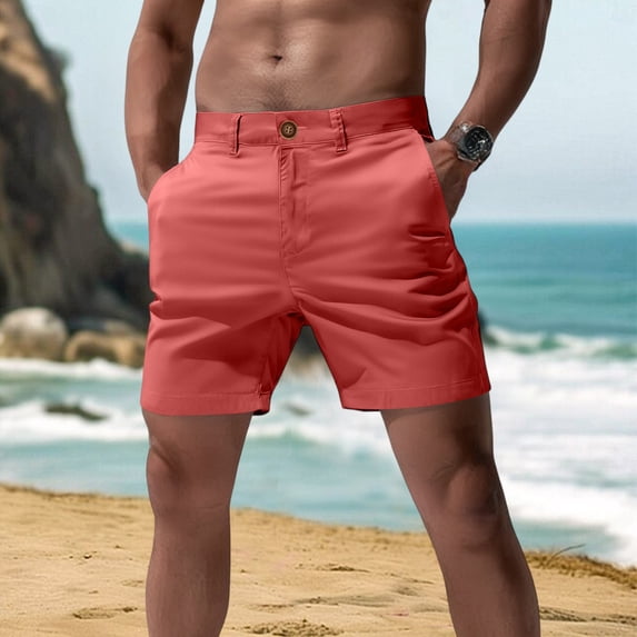Quick Dry Shorts for Men Active Athletic Lightweight Breathable 3 Inch Running Jogging Workout Gym Shorts Red M