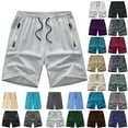 thumbnail image 1 of Quick Dry Shorts for Men Athletic Elastic Waist Pull-On Pockets Fashion Lightweight Style,Summer Mens Beach Shorts Ice Slik with Zipper Pockets, 1 of 9
