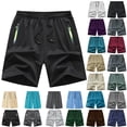 thumbnail image 1 of Quick Dry Shorts for Men Athletic Elastic Waist Pull-On Pockets Fashion Lightweight Style,Summer Mens Beach Shorts Ice Slik with Zipper Pockets, 1 of 9