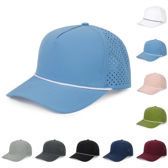 Quick-Dry Sport Baseball Cap for Men Women, Breathable Laser Perforated Rope Hat for Golf Tennis, Lightweight UV Protection Summer Performance Hat for Outdoor Running Travel