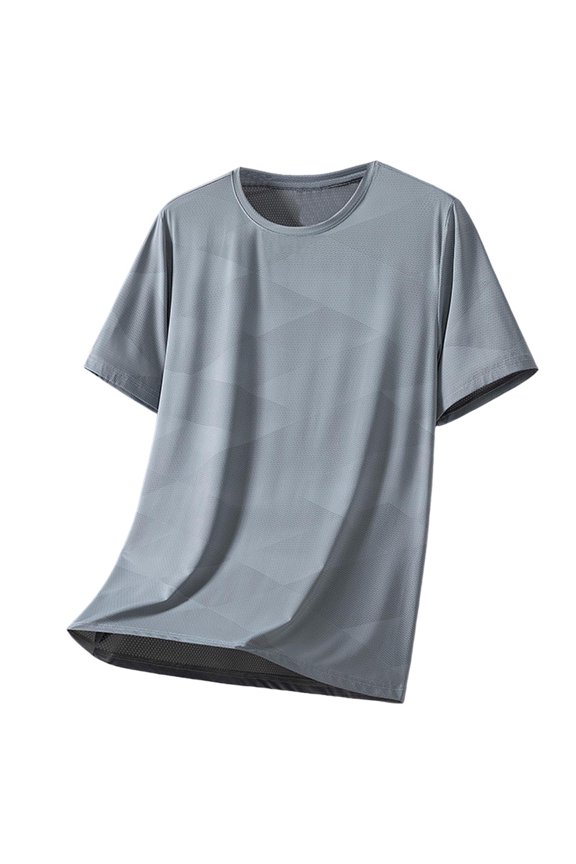 Quick Dry Stretch Fit Tshirt Shirt Men Short Sleeve Workout T-Shirt with Reflective & Ventilation Holes for Running