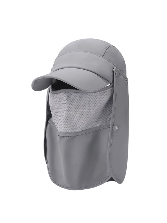Quick Dry Sun Hats for Men UV Protection Baseball Cap with Remova Face Neck Flap Breatha Summer Balaclava