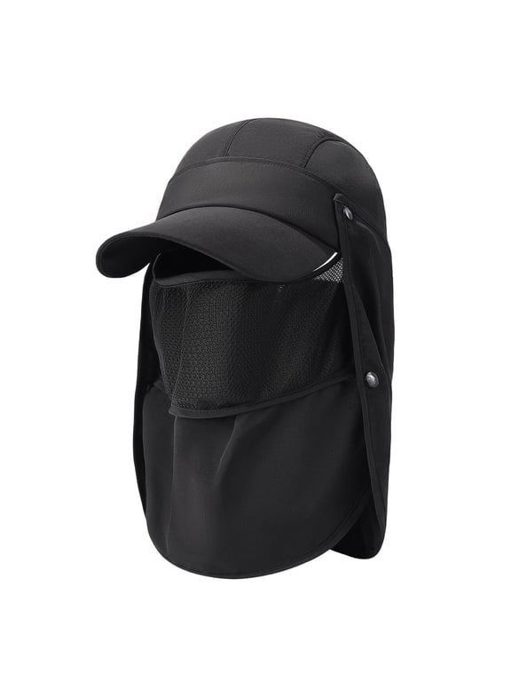 Quick Dry Sun Hats for Men UV Protection Baseball Cap with Remova Face Neck Flap Breatha Summer Balaclava