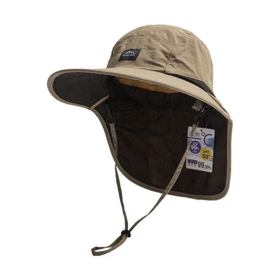 Quick-Dry Sun-Proof Wide Brim Hat for Men Women UV Protection Breathable Polyester Outdoor Fishing Hiking Beach Travel