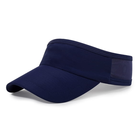 Quick Dry Sun Visor Hat - Breathable Empty Top Sports Cap with Wide Brim for Tennis, Golf and Running Navy One Size