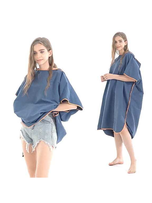 Quick Dry Surf Poncho Changing Towel Robe Hoodie for Adults Men Women,Microfiber Beach Wetsuit Tops Surfing Swimming Bathing Parka -One Size Fits All