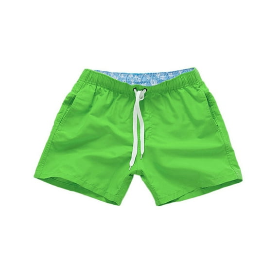 Quick Dry Swim Trunks for Men Summer Board Shorts Orange Drawstring Solid Swim Shorts 2 in 1 Board Shorts Bathing Suit