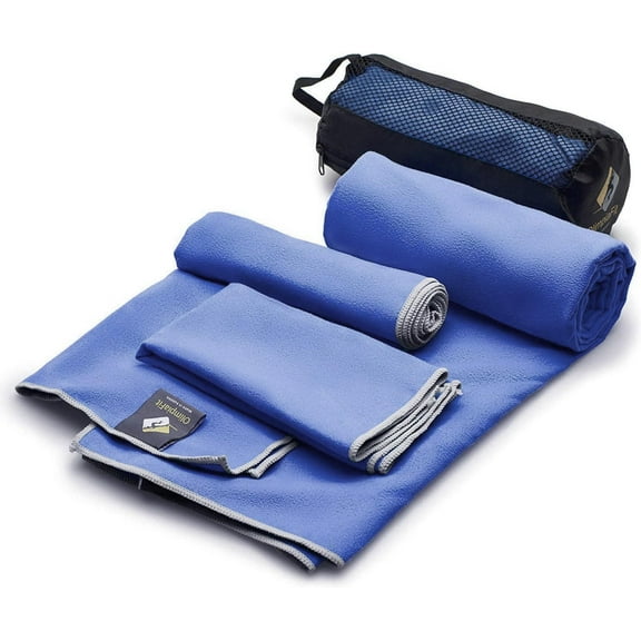Quick Dry Towel - 3 Size Pack of Lightweight Microfiber Travel Towels w/Bag - Fast Drying Towel Set for Camping, Beach, Gym, Backpacking, Sports, Yoga & Swim Use