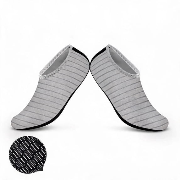 Quick Dry Water Shoes for Women Men Non Slip Beach Swim Barefoot Aqua Socks Gray S