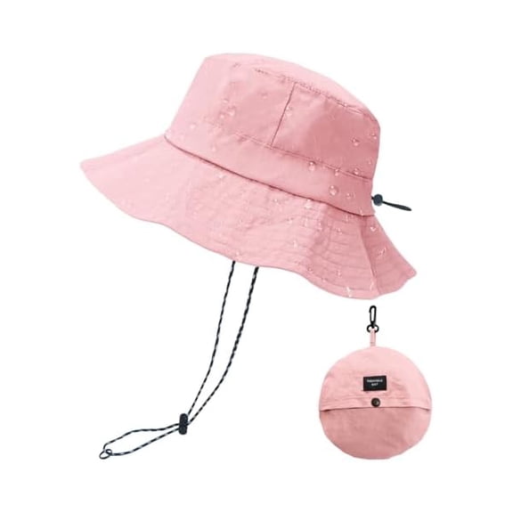 Quick Dry Waterproof Packable Bucket Hat for Women Men Outdoor Sun Hats with Detachable Chin Strap