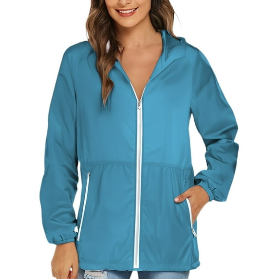 Quick Dry Women's Sun Protection Raincoat Windproof Lightweight Outdoor Jacket for Hiking