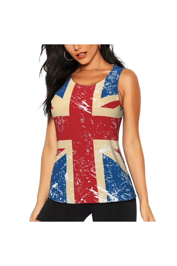 Quick-Dry Workout Tank Top Athletic Sleeveless Shirt for Running Yoga Gym, Union Jack Uk Flag Retro