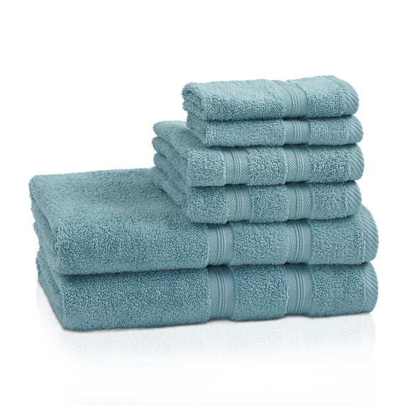 Quick Dry Zero Twist Cotton 6-Piece Towel Set, Turquoise by BNM
