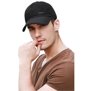 Quick Drying Baseball Cap, Mesh Cooling Hat, Ultra Lightweight UV Protection Sun Hat for Men and Women Outdoor Sports Running Hat, Black