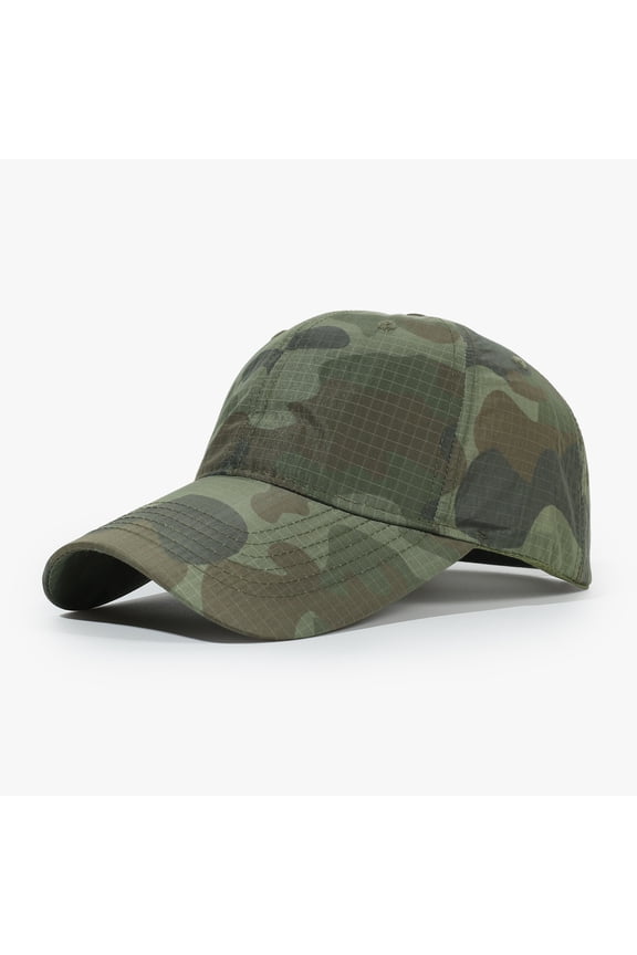 Quick-Drying Baseball Cap Unisex Adjustable Snapback Camo Sun Hat Multicam Style Caps for Hunting Fishing Camping Army Green One Size