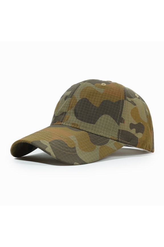 Quick-Drying Baseball Cap Unisex Adjustable Snapback Camo Sun Hat Multicam Style Caps for Hunting Fishing Camping Ginger One Size