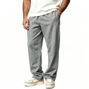 GINGTTO Men's Baggy Sweatpants Wide Leg Lounge Cotton Jogging Pants Casual Elastic Waist Joggers with Pockets
