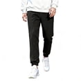 thumbnail image 1 of GINGTTO Men's Cotton Fleece-Lined Jogger Pants, Elastic Waist with Drawstring, Tapered Leg, 4 Pockets Sweatpants, 1 of 7