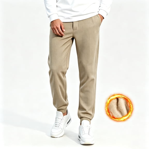 GINGTTO Men's Fleece Jogger Pants, Size S-2XL Sweatpants, Elastic Waist with Drawstring, Tapered Leg, 4 Pockets