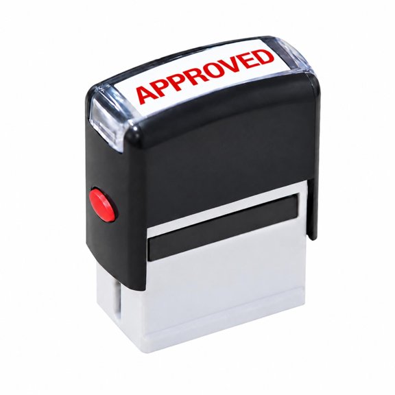 Quick-Drying Document Stamp with Clear Fixed English Status Message
