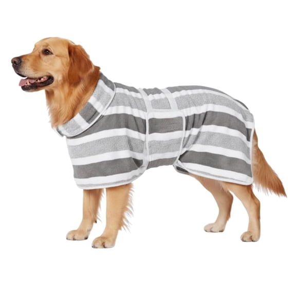 Quick-Drying Dog Bathrobe, Super Absorbent Pet Towel Robe with Adjustable Belly Band, Soft Fast Drying Dog Bath Wrap for Small Medium Large Dogs