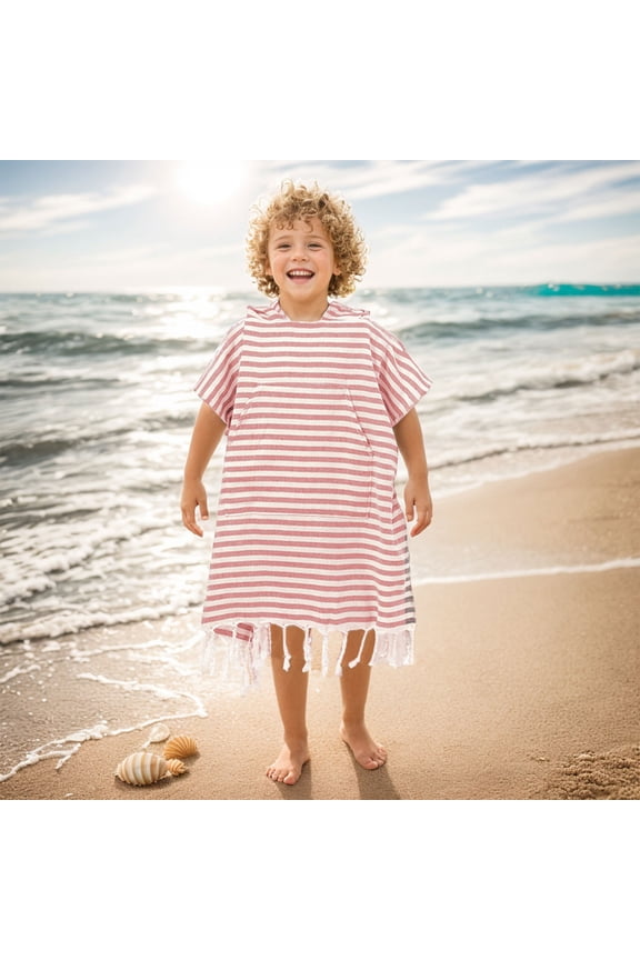 Quick-Drying Soft Beach Towel,Hooded Beach Cape,Absorbent,Lightweight for Kids Adults,Surfing Swimming,Large 70x80 Inch,Durable Cotton Blend Towel,Beach Vacation Gear|Cotton,Red,MIANHT