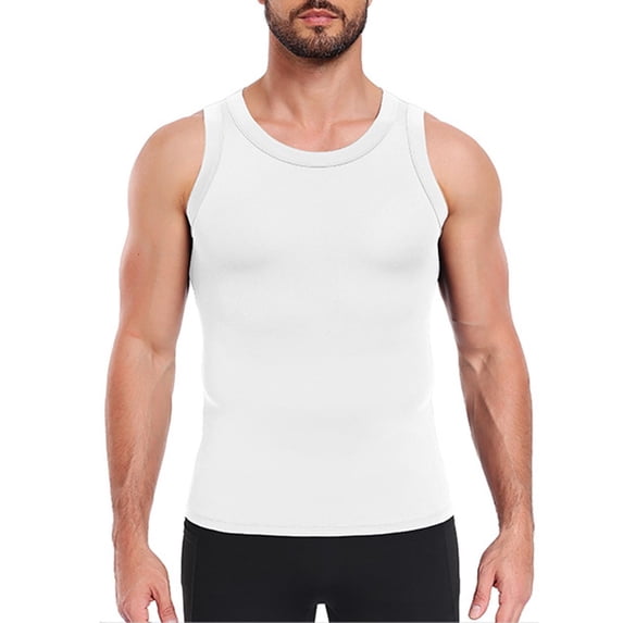Quick-Drying Tank Tops for Men Sleeveless Crewneck Undershirts Shirts Mens Casual Solid Color Stretchy Slim Pullover Breathable Athletic Running Vests