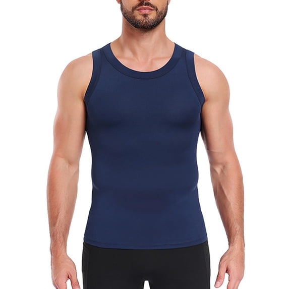 Quick-Drying Tank Tops for Men Sleeveless Crewneck Undershirts Shirts Mens Casual Solid Color Stretchy Slim Pullover Breathable Athletic Running Vests