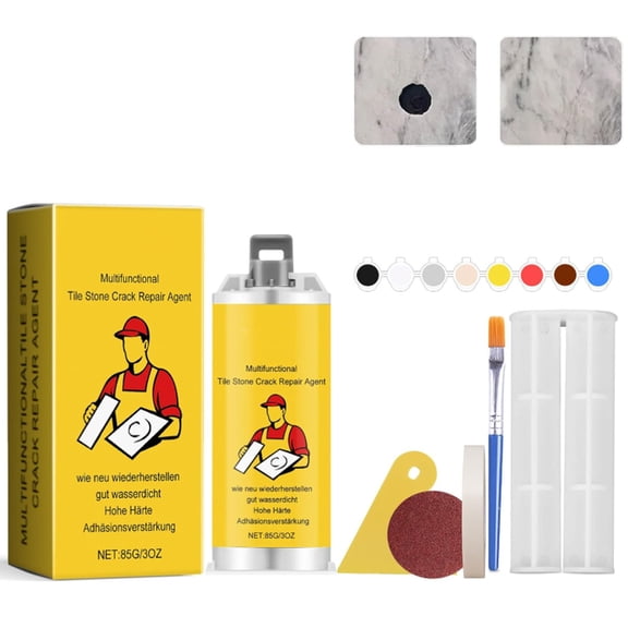 Quick-Drying Tile Repair Glue, 2026 Upgraded Porcelain Tile Stone Crack Repair Kit (Color Match), Ceramic, Granite and Marble Repair Professional Kit for Kitchen Bathroom Balcony