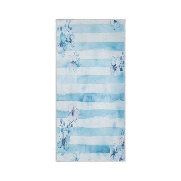 Quick-Drying Towel 30 x 15 Inch Bath Towels Sport Towel Water Absorption Easy to Store and Carry Pretty Blue Cartoon Flowers