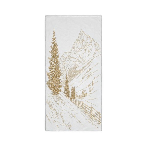 Quick-Drying Towel 30 x 15 Inch Bath Towels Sport Towel Water Absorption Easy to Store and Carry Pretty Mountains and Trees