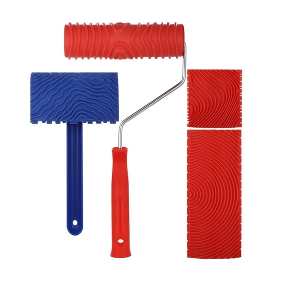 Quick Drying Wall Coating Roller Set Realistic Timber Texture Design Safe For Children Room Easy Cleaning Surfaces