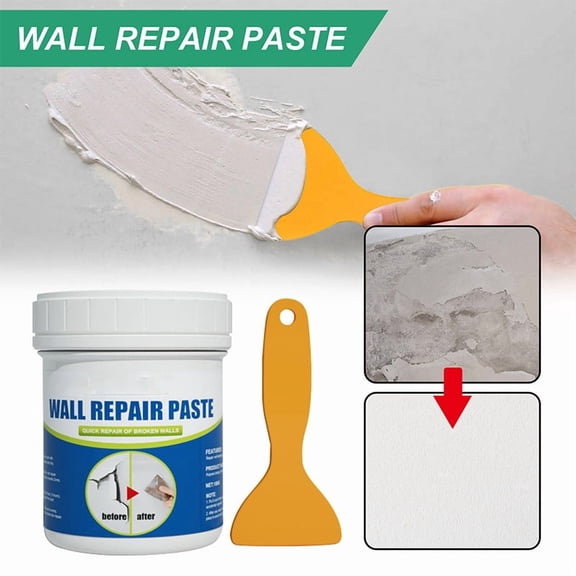 Quick Drying Wall Repair Cream,Wall Repair Paste,Walls Spackle with Scraper,Fast Drying Walls Repairs Sealant,All Surface Hole Fill Quick and Easy Solution,Waterproof and Crack-Resistant (1pcs)