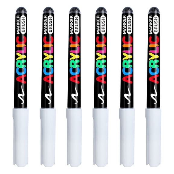Quick Drying White Art Marker With Dense Water Based Ink For Precise Highlighting Specifics