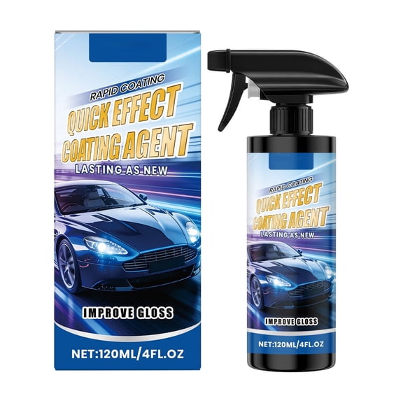 Quick Effect Car Coating Spray, Rapid Coating Agent for Long-Lasting Shine, Water Repellency & Paint Gloss Protection, 4 FL OZ