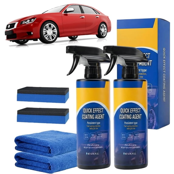 Quick Effect Car Coating Spray, Waterless Wash & Polish, Car Coating Spray for Shine & Protection, Quick Acting Paint Protection and Glass Cleaner , Ceramic Protection Spray – Water (2pcs)