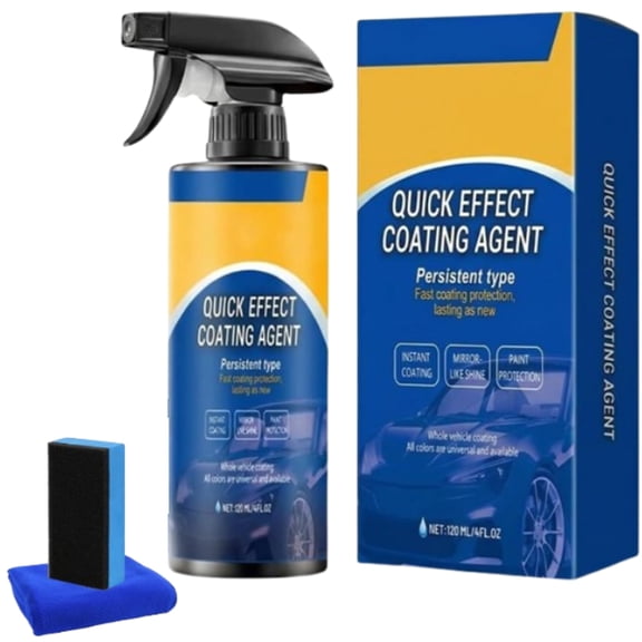 Quick Effect Car Coating Spray, Waterless Wash & Polish, Car Coating Spray for Shine & Surface Care, Fast Acting Surface Treatment for Car Paint & Glass Surfaces