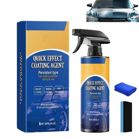 Quick Effect Coating Agent for Car, 8.45 fl oz Car Coating Spray for Shine and Protection, Easy Spray and Wipe Formula for Paint, Glass and Chrome Exterior Care