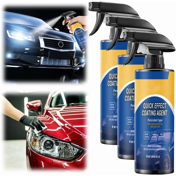 Quick Effect Coating Agent for Car, Advanced Car Quick-acting Coating Agent Spray, Multi-Functional 3 In 1 Renewal Spray, Long-Lasting Protection Waterless Wash, 120ml, for All Cars