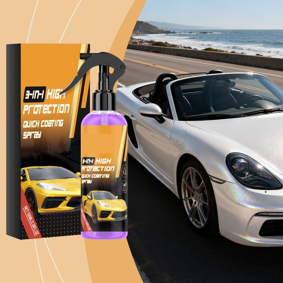Quick Effect Coating Agent for Car Ceramic Detailer (3.4oz) High-Gloss Ceramic Spray Coating for Sleek, Glossy Finish and Paint Protection for Waxed, Painted, and Coated Surfaces